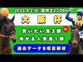 【大阪杯2023】過去データ9項目解析!!買いたい馬3頭と消せる人気馬1頭について(競馬予想)