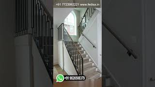 Small Space Stairs Design Steel Railing With Glass Design For Balcony Chhat Ki Railing Ki Design L