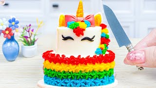 Rainbow Chocolate Cake 🌈 HOW TO MAKE A UNICORN CAKE 🦄 Beautiful Miniature Colorful Cake