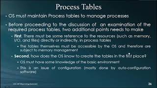 Operating Systems Concepts Lecture 13 (Process Description , PCB , Changing of Process State)
