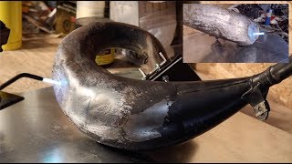 How To: Exhaust Dent Removal 2-Stroke dirtbike, Plus Jig build