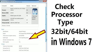 How to Check Computer Processor Type 32 Bit or 64 Bit in Windows 7  [Urdu/Hindi]