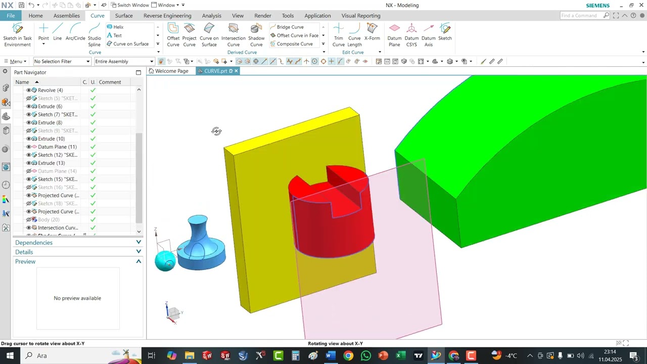 NX 39) PROJECT CURVE, INTERSECTİION CURVE, SHADOW CURVE, OFFSET CURVE , OFFSET CURVE İN FACE…