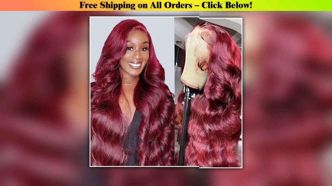 13x6 HD Max-lace Wigs 46 Inch 99j burgundy Red Colored Lace Front Human Hair Wigs 220 Density Body