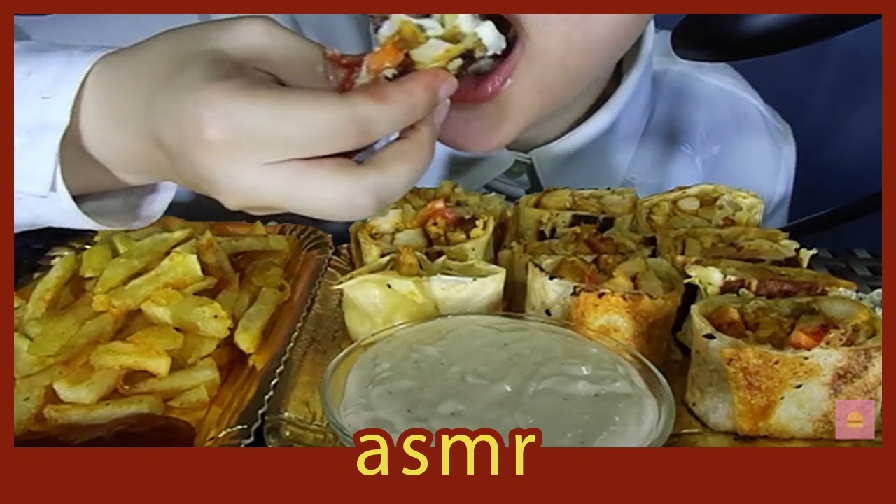 ASMR ~ ARABIC FOOD ~ CHICKEN SHAWARMA (NO TALKING)