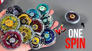 Can phantom Orion beat 11 beyblades with ONE SPIN?