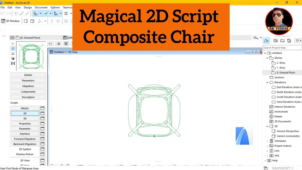 | Archicad Tutorial | - | Explore 2D Scripting GDL Chair | Useful video ...