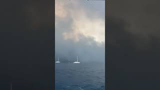 Smoke from Hawaii wildfires seen from boat