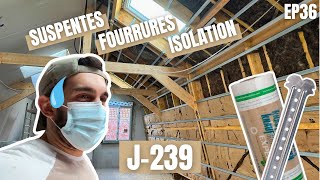 ON ATTAQUE LE 2e COTE DE LA CHARPENTE - suspentes & fourrures - VLOG Rénovation Hangar #36 (J-239)