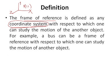 Relativity and frames of reference
