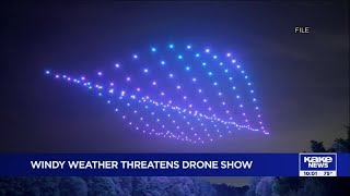 Rain, wind once again threaten Wichita’s annual Drone Light Festival