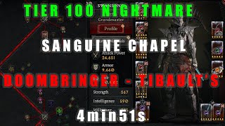 Rogue T100 Nightmare - Sanguine Chapel with Butcher - 4m51s - DOOMBRINGER - Diablo 4