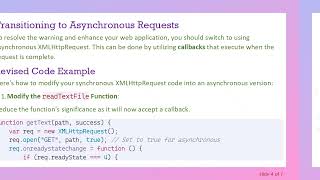 Understanding the Deprecated Warning for Synchronous XMLHttpRequest in JavaScript