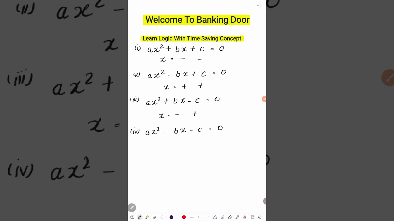 Quadratic Equation Tips | Speed Math Time Saving Shortcut Tricks From Basics For IBPS SBI Bank Exam
