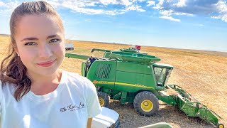 Metal Stuck in Dad's Combine Tire!!  Big Drought! Harvest 2022