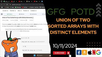Union of Two Sorted Arrays with Distinct Elements | gfg potd today  | GFG Problem of the Day | C++ |