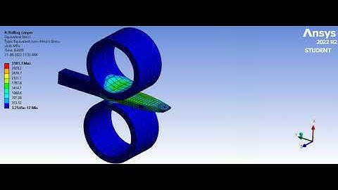Rolling Operation: Static Structural Analysis [Equivalent stress for the whole setup] // ANSYS