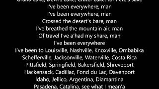 Johnny Cash - I&#39;ve Been Everywhere - Lyrics Scrolling