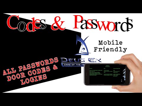 DEUS EX - All Passwords, computer logins and doors codes.