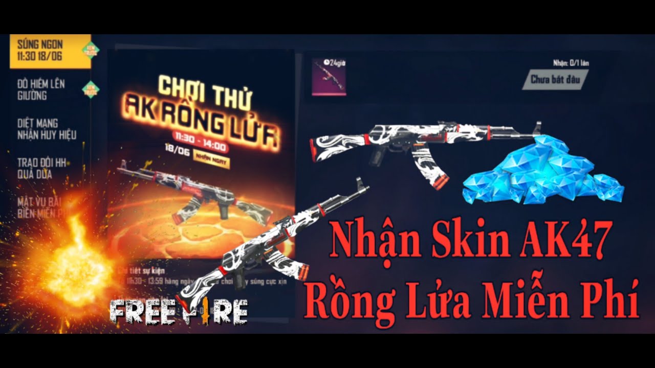 [FreeFire] Nhận Skin AK47 Rồng Lửa Miễn Phí | Hòa Lắc Gaming - YouTube
