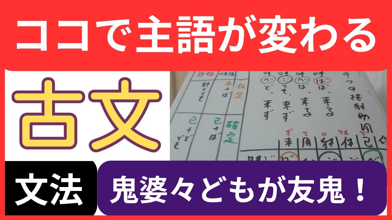 【古文 文法 主語 】分岐ポイント!主語が変わる「をにばばどもがともをに」 - YouTube