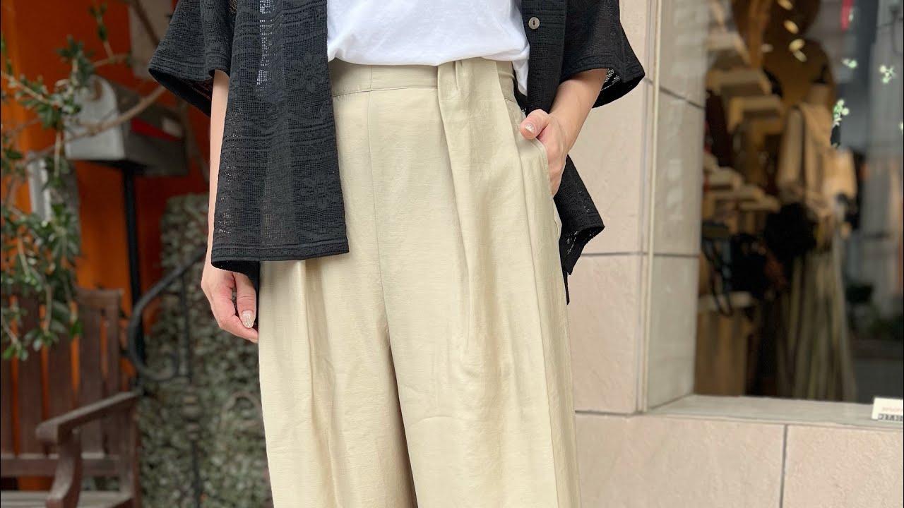 trois / Vintage Washer Tuck Wide Pants - YouTube
