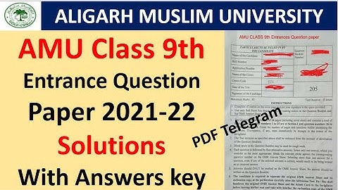 Aligarh Muslim University Class 9th Entrance question paper 2021-22 / AMU class 9th solved paper2021