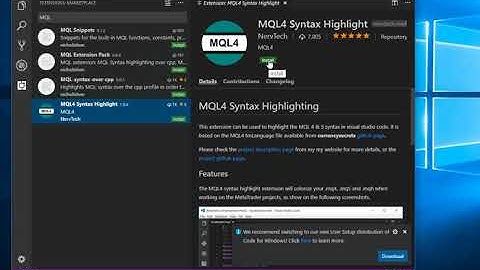 Visual Studio Code. MQL Syntax Highlight Extension Setup