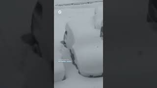 A massive blizzard buried the Russian city of Noyabrsk in the middle of May