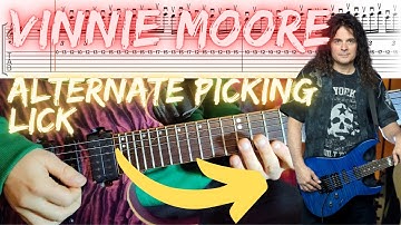 Vinnie Moore - Guitar Lick Lesson (Alternate Picking, Slow Version & Tabs)
