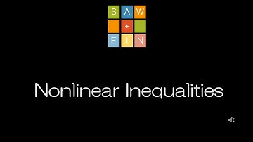 Precalculus 2.7 Nonlinear Inequalities