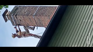 INSTALLATION OF Dual-Band VHF/UHF ANTENNA  COMET GP-1 ON A CHIMNEY