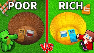 Mikey POOR vs JJ RICH Pit House Battle in Minecraft (Maizen)