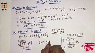 #48 OCTAL - DECIMAL conversion || EC Academy