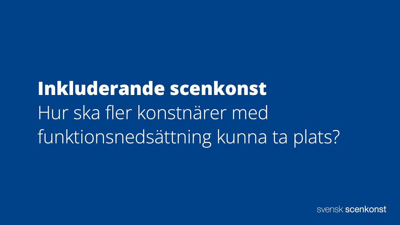 Branschdagarna 2025 - Inkluderande scenkonst