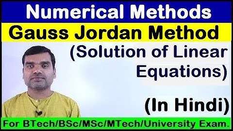 Gauss-Jordan Method In Hindi