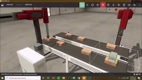 Factory IO + Grafcet Studio Bandas transportadoras con brazo Robótico