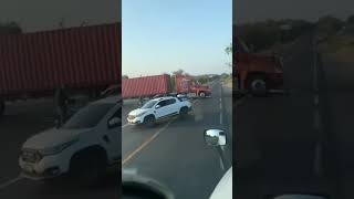 Footage showing member of the CJNG Cartel setting a truck and trailer ablaze in Puerto Vallarta.