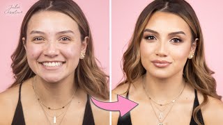 GLAM GLOW UP! Rose Gold Toned Makeup For Brown Eyes And Medium Light Skin Tones