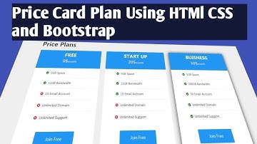 Responsive Price Table Plan using Html Css and  Bootstrap 2019