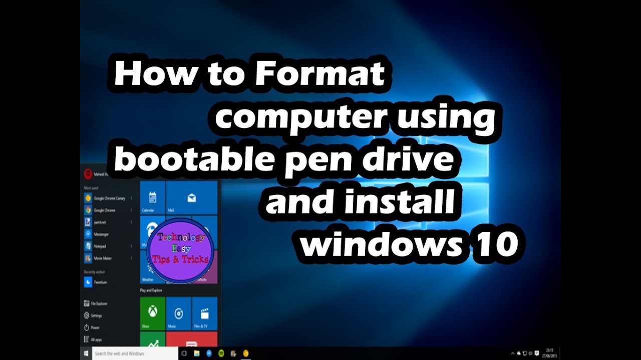 How to Install Windows 10 from a USB Flash Drive - YouTube