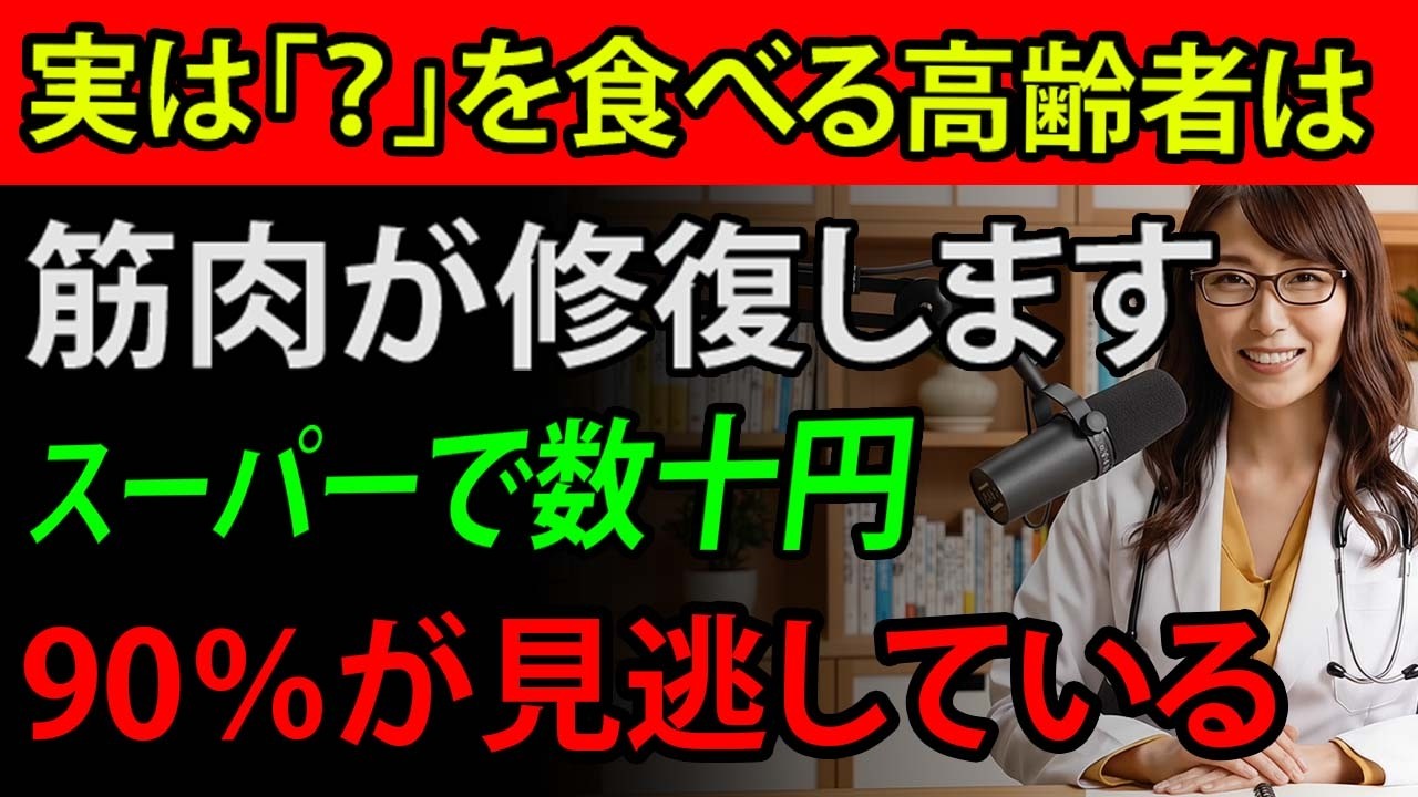 【知らないと大損！】筋肉を修復する食材TOP5【実は、●●を食べる高齢者は筋肉が修復します】寝たきり予防/高たんぱく