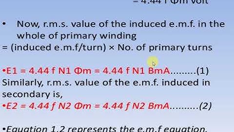 EMF equation of the transformer Derivation