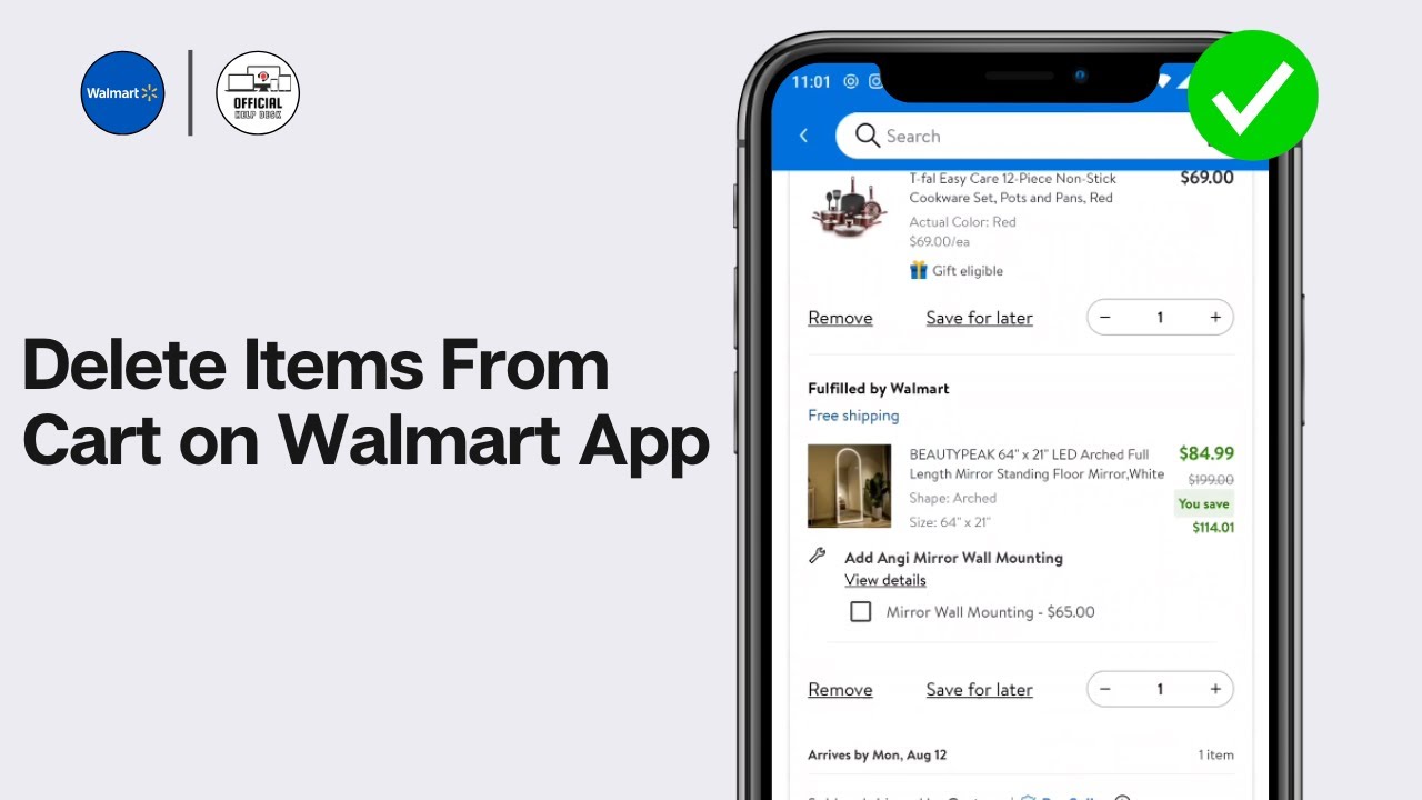 How to Delete Items From Cart on Walmart App 2024 | Remove Items from ...