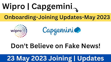 Wipro | Capgemini | 23 May Onboarding | Latest Updates | Wipro Onboarding Good News | Mphasis