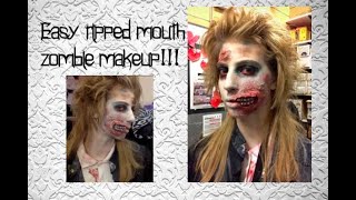 EASY!! RIPPED MOUTH ZOMBIE LOOK/TUTORIAL