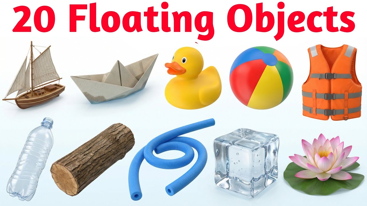 20 Floating Objects Names for Kids | Learn Floating Things in English & Hindi | Fun Science Learning