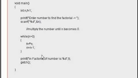 How to find factorial of a number in C