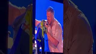 Imagine Dragons 2022 concert with Ukrainian flag