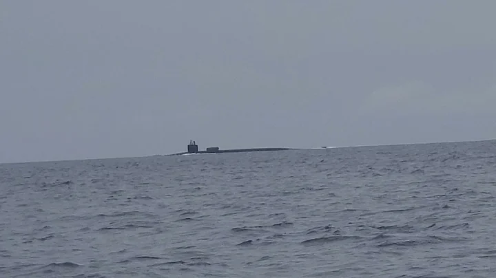 Submarine passes us while fishing  off coast Jax, Florida